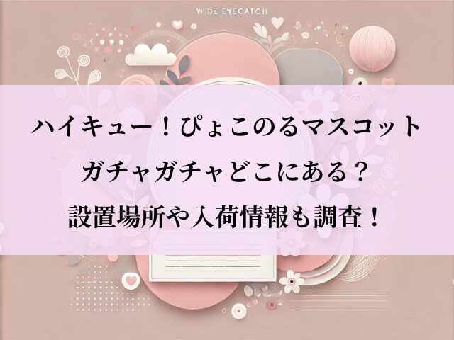 ハイキューぴょこのる_設置場所